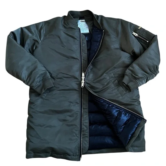 Kith Longline Bomber Jacket Size L Olive Green - Picture 8 of 12